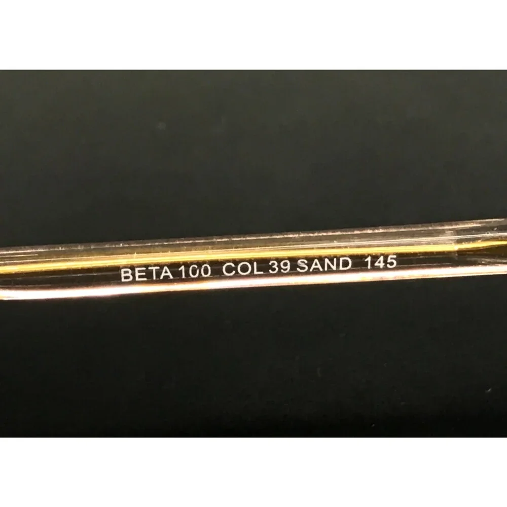 Tocco Eyeglasses Frames BETA 100 COL 39 SAND Gold Rectangle Titanium 55-17-145